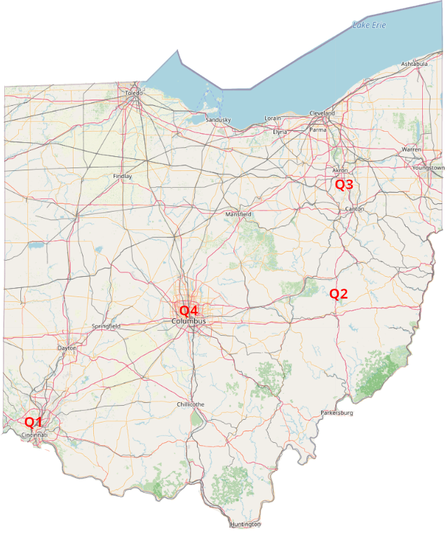 Map of Typical Meeting Locations